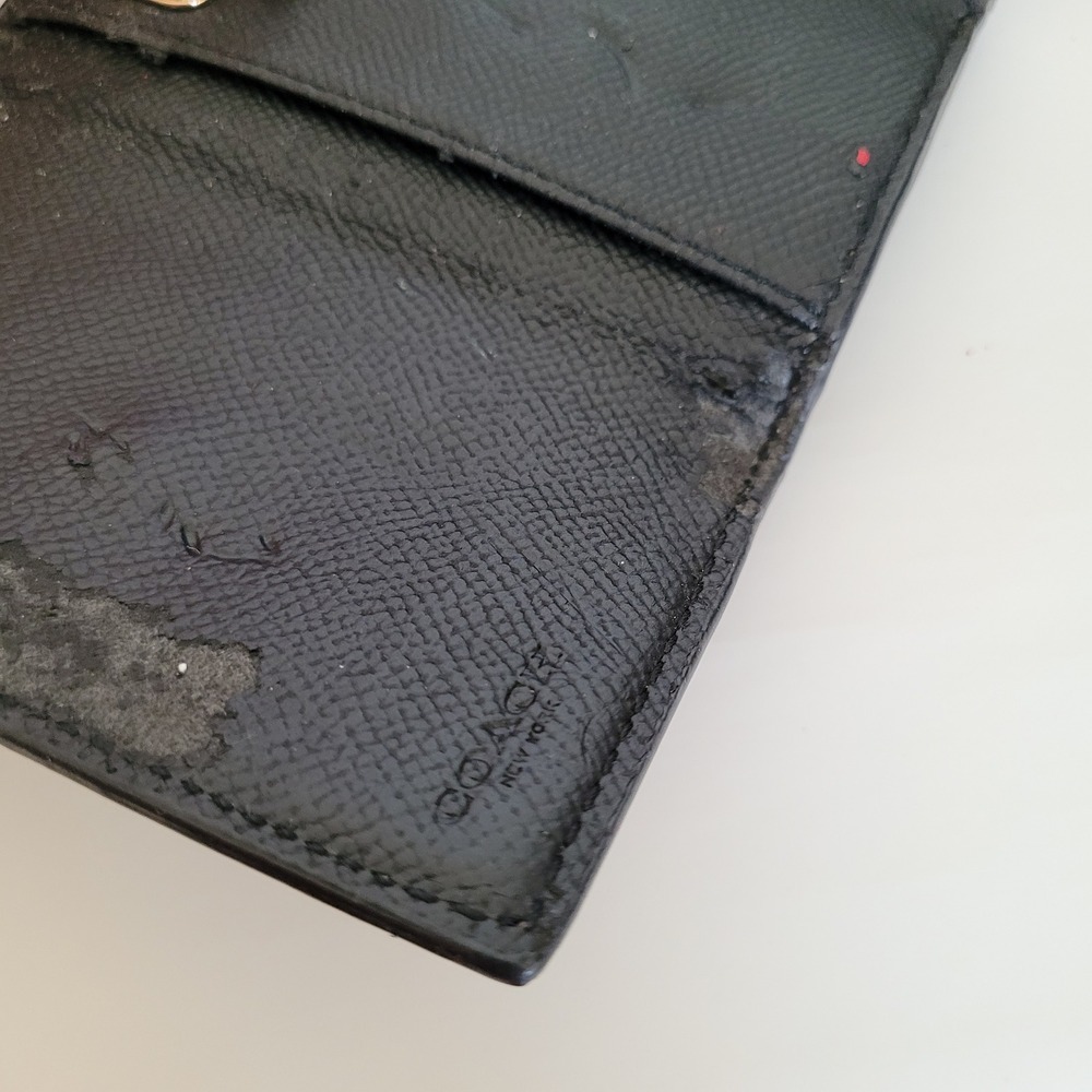 Coach Signature Monogram 6 Ring Key Case Brown Black Coated Canvas Wallet - Picture 4 of 10